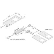 LED meubelverlichting Eco-Pad F 2x-set 3.000K alu