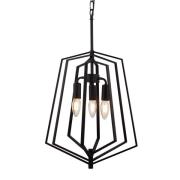 Hanglamp Slinky, 3-lamps, zwart, Ø 35 cm