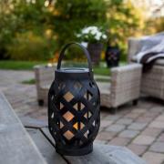 LED lantaarn Flame Lantern, zwart, hoogte 23 cm