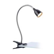 LED klemlamp Tulip, zwart