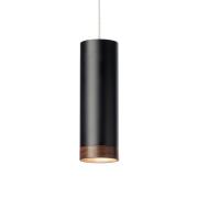 LED hanglamp PHEB, zwart/walnoot
