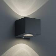 Rechthoekige LED buitenwandlamp Cordoba, zwart