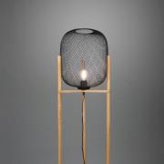 Vloerlamp Calimero met driebeen-houten frame