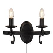 Wandlamp Cartwheel III, 2-lamps, trekschakelaar, metaal