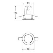 LED downlight Teresa 90, GU10, CCT, 6W, zwart