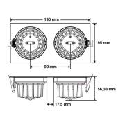 SLC DL04 Square X2 LED inbouwlamp 3000K zwart