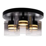 LED plafondlamp Salerno, 2.700 K, 3-lamp, zwart