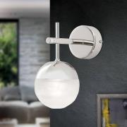 LED wandlamp Ball, 1-lamp, nikkel, neerwaarts
