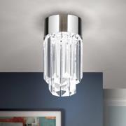 LED plafondlamp Prism, kristalglas, Ø10cm chroom