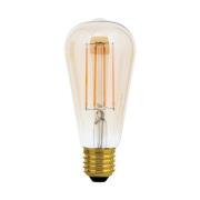 LED rustieke lamp E27 ST64 6W amber 2.200K dimbaar