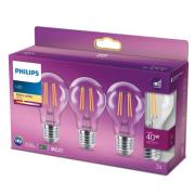 Philips LED lamp Classic E27 4,3W 2700K helder 3st