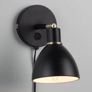Zwarte wandlamp Ray met zwenkbare kap