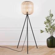 Vloerlamp Bordesley driebeen met houten kap