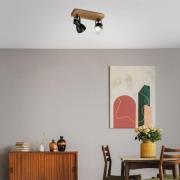 Arbo plafondspot met houten element, 2-lamps