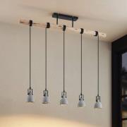 Lindby Amilia hanglamp met betonkappen 5-lamps