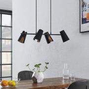 Lindby Zylindro hanglamp in zwart 4-lamps