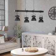 Hanglamp Shirebrook, 4-lamps, zwart