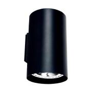 Wandlamp Tube van aluminium up and down zwart