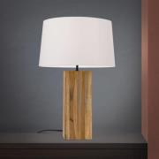 Tafellamp Dallas met kubusvormige houten voet