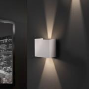 LED buitenwandlamp Wall, kubusvormig, wit