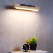 LED wandlamp Madera, onder stralend, eikenhout