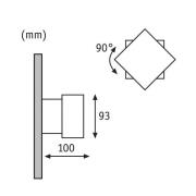 Paulmann Cybo LED buitenwandlamp, 2.700 K, 10x10 cm, wit