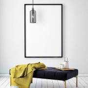 Glazen hanglamp Ebe 1-lamp rookgrijs