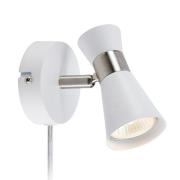 Wandlamp folie, draaibare spot wit/staal