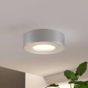 Prios LED plafondlamp Edwina, zilver, 12 cm, set van 2
