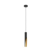 LED hanglamp Barbotto in zwart/goud, 1-lamp