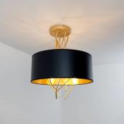 Plafondlamp Elba Ø30cm drie fittingen zwart/goud
