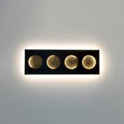 LED wandlamp Fasi Della Luna, zwart/goud