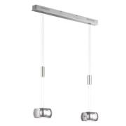 LED hanglamp Colette, 2-lamps chroom/nikkel