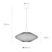 Hanglamp, trapeziumvormig, Ø 45 cm, goud