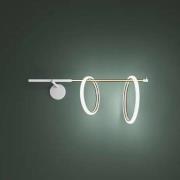 Ulaop LED wandlamp, twee ringen, rechts, zwart