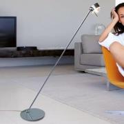 LED vloerlamp Puk Floor Mini Single chroom mat