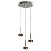 Puk Drop Trio hanglamp, mat nikkel, 3-lamps, G9