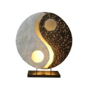 Ying Yang tafellamp van natuurlijke materialen, 30 cm