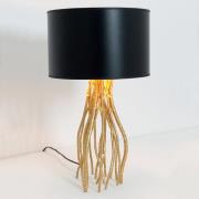 Zwarte tafellamp Capri, rond, hoogte 44 cm