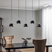 Cool hanglamp, 5-lamps lang, zwart