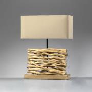 Tafellamp Marica, stoffen kap en hout, hoogte 50 cm