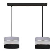 Hanglamp Helen balken grijs-zwart-zilver 2-lamps
