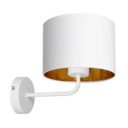 Wandlamp Soho, cilindervormig, wit/goud