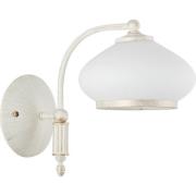 Wandlamp Astoria met glazen kap, wit