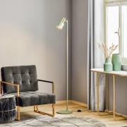 Vloerlamp Destin, instelbaar groen/messing