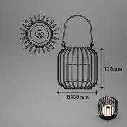 LED accu-tafellamp 7279 IP44 metalen mand zwart