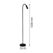 LED vloerlamp Rocco, mat zwart flexibele arm rood