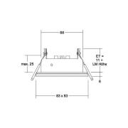 BRUMBERG Cover-up-S inbouwmodule IP44 hoekig zwart