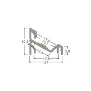 BRUMBERG aanbouw hoekprofiel, lengte 1 meter, wit