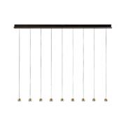 LED hanglamp Magnetic, lineair, 9-lamps, goud